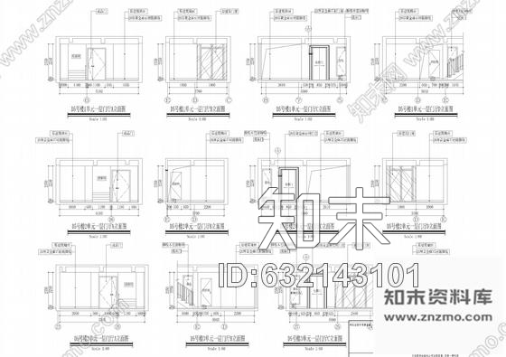 施工图浙江农民多高层公寓门厅电梯厅室内装修施工图施工图下载【ID:632143101】