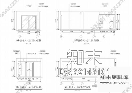 施工图浙江农民多高层公寓门厅电梯厅室内装修施工图施工图下载【ID:632143101】