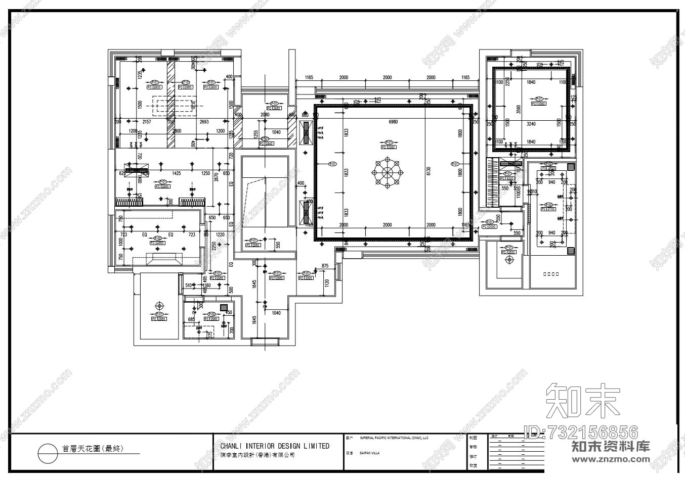香港陳李美国塞班岛高档别墅cad施工图下载【ID:732156856】