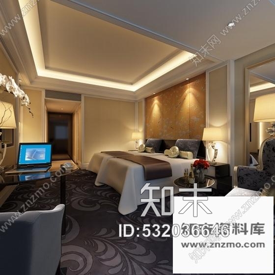 施工图杭州高档连锁酒店新古典标间装修图含效果cad施工图下载【ID:532036646】