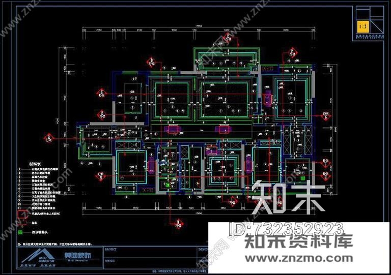 赵益平-湘域中央花园C样板间cad施工图下载【ID:732352923】