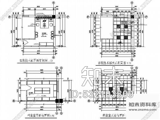 施工图多种办公室空间设计图cad施工图下载【ID:532103809】