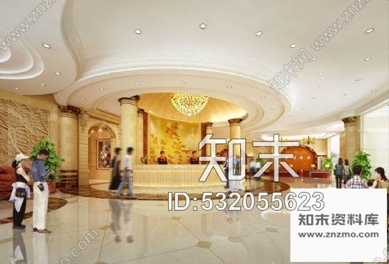 施工图内蒙古经典酒店大堂室内装修图含效果cad施工图下载【ID:532055623】