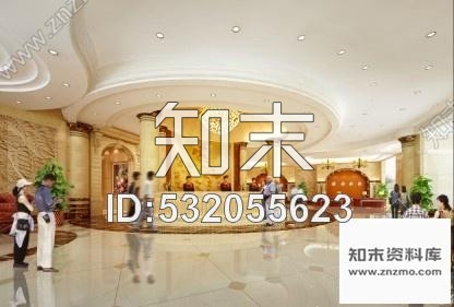 施工图内蒙古经典酒店大堂室内装修图含效果cad施工图下载【ID:532055623】