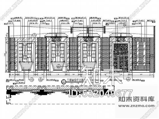 施工图天津豪华酒店内宴会厅装修图cad施工图下载【ID:532049677】