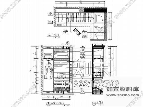 图块/节点现代高档酒店客房衣帽间节点CAD图块下载cad施工图下载【ID:832178796】