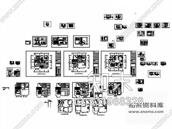 施工图住宅三层别墅装修图cad施工图下载【ID:531988328】