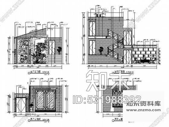 施工图双层别墅室内装饰装修图cad施工图下载【ID:531988392】