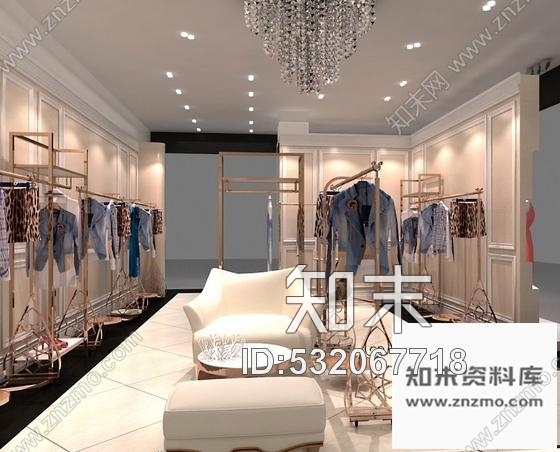 施工图新疆品牌服装店装修设计施工图含3D效果模型cad施工图下载【ID:532067718】