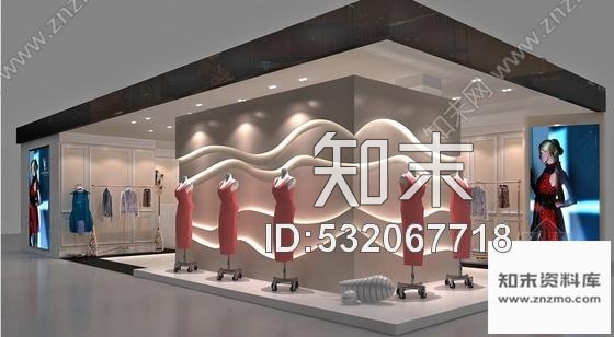 施工图新疆品牌服装店装修设计施工图含3D效果模型cad施工图下载【ID:532067718】