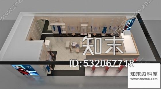 施工图新疆品牌服装店装修设计施工图含3D效果模型cad施工图下载【ID:532067718】