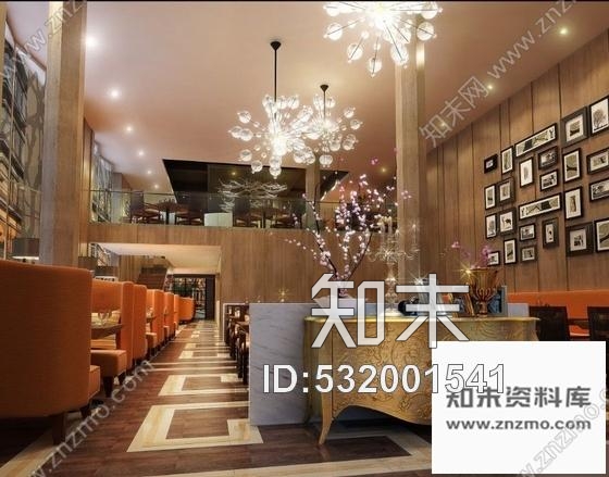 施工图宜兴悠仙美地现代典雅茶餐厅装修图含效果cad施工图下载【ID:532001541】