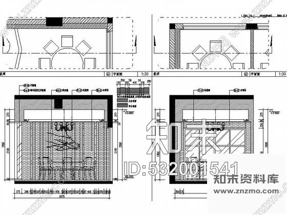 施工图宜兴悠仙美地现代典雅茶餐厅装修图含效果cad施工图下载【ID:532001541】