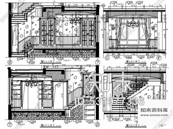 施工图精品豪华法式乡村风格两层别墅室内装修施工图含软装方案cad施工图下载【ID:531977336】