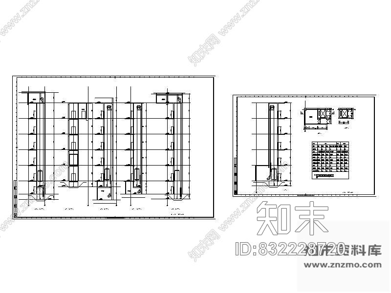 图块/节点客货电梯井道大样图cad施工图下载【ID:832228720】