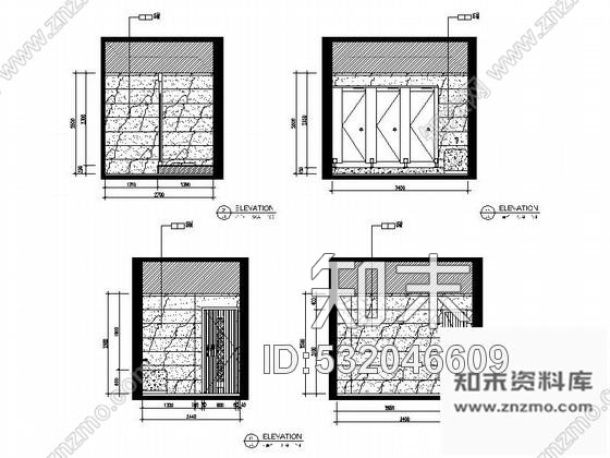 施工图酒店公共卫生间室内装修图cad施工图下载【ID:532046609】