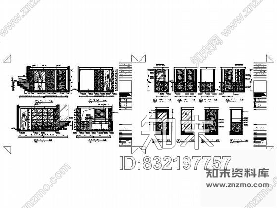 图块/节点红酒会所书吧立面图cad施工图下载【ID:832197757】