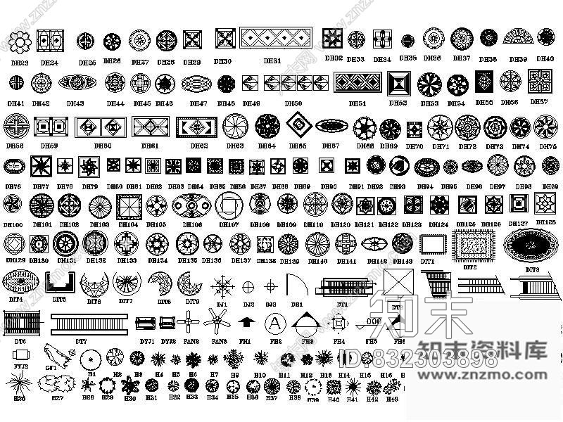 图块/节点CAD经典图块集施工图下载【ID:832303898】