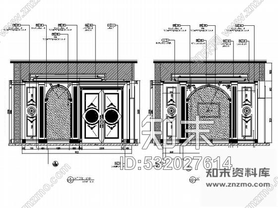 施工图天津特色豪华五星级婚宴酒店CAD施工图含效果方案施工图下载【ID:532027614】