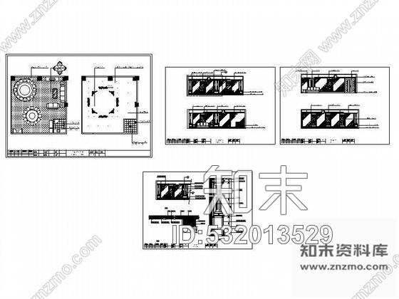 施工图豪华酒楼包间装修Ⅲcad施工图下载【ID:532013529】