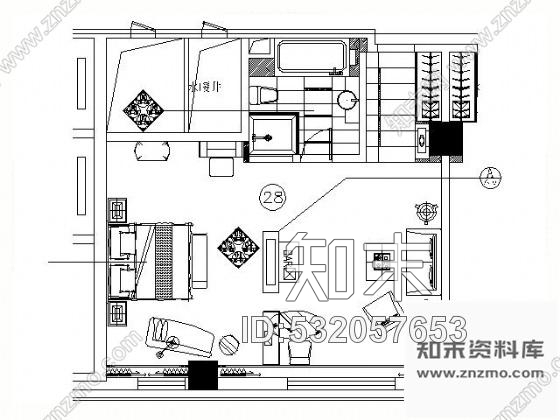 施工图两套酒店标准套房装修图cad施工图下载【ID:532057653】