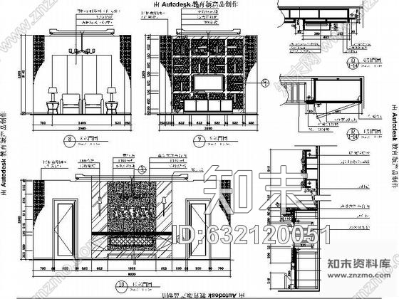 施工图武汉某会所入口大堂装修图cad施工图下载【ID:632120051】