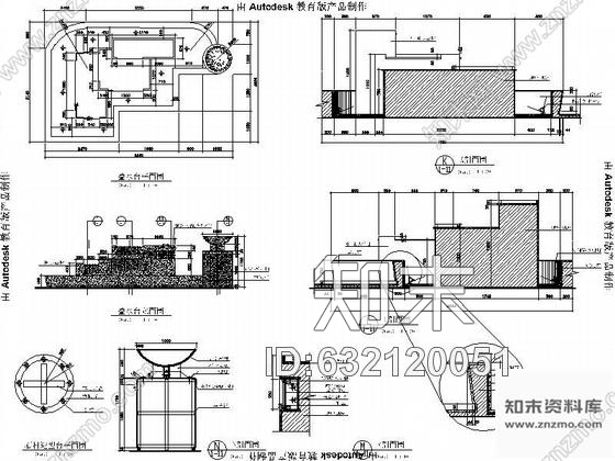 施工图武汉某会所入口大堂装修图cad施工图下载【ID:632120051】