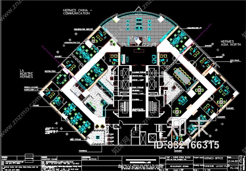 法国纳索建筑设计事务所-爱马仕上海办公室丨效果图+CAD施工图丨施工图下载【ID:832166315】