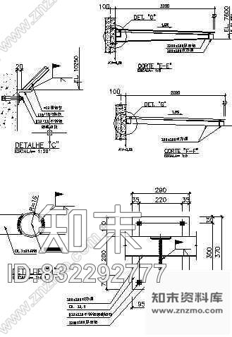 图块/节点室内雨蓬cad施工图下载【ID:832292777】