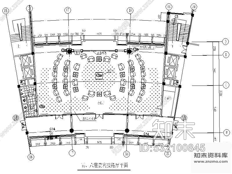 施工图某行政中心办公区方案图(含效果)cad施工图下载【ID:532100845】