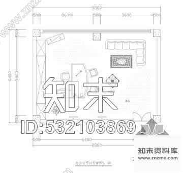 施工图办公室装修图cad施工图下载【ID:532103869】