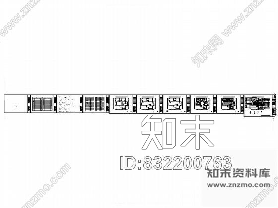 图块/节点现代三居室平面布置图cad施工图下载【ID:832200763】