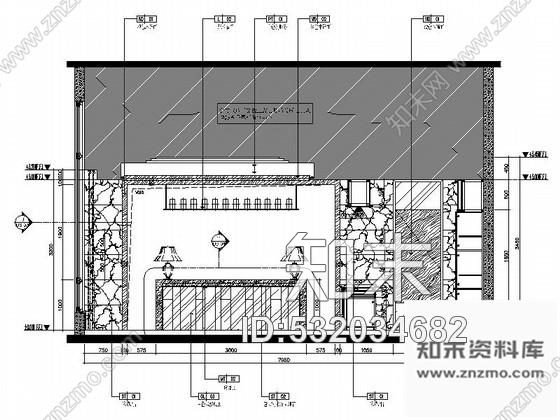 施工图重庆中式风格四星级酒店接待区装修图cad施工图下载【ID:532034682】