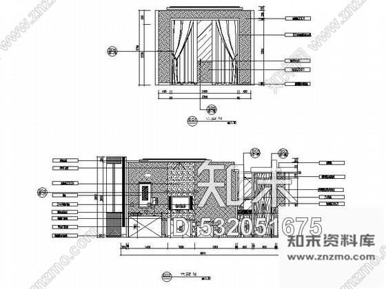 施工图酒店三套单人间客房室内装修图cad施工图下载【ID:532051675】