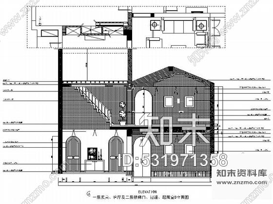 施工图富阳简约美式两层联排别墅样板间CAD装修施工图含高清实景施工图下载【ID:531971358】