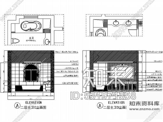 施工图富阳简约美式两层联排别墅样板间CAD装修施工图含高清实景施工图下载【ID:531971358】