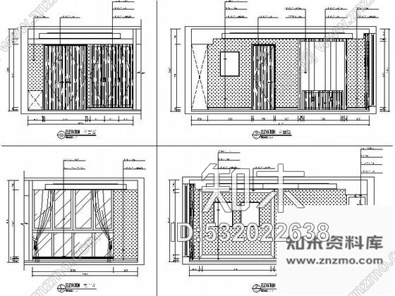 施工图原创小型现代新中式风格宾馆客房室内装修施工图含效果图cad施工图下载【ID:532022638】