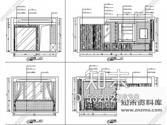 施工图原创小型现代新中式风格宾馆客房室内装修施工图含效果图cad施工图下载【ID:532022638】