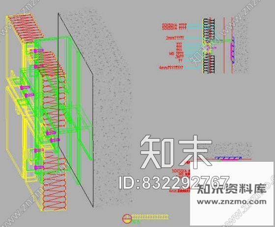 图块/节点三维幕墙图纸cad施工图下载【ID:832292767】