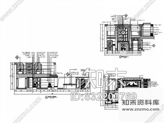 图块/节点别墅贵气客厅立面图cad施工图下载【ID:832203769】