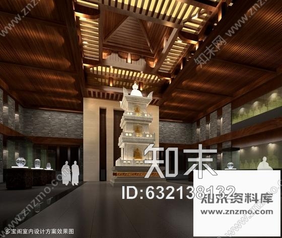 施工图浙江佛门胜地藏经楼室内装修图含效果cad施工图下载【ID:632138132】