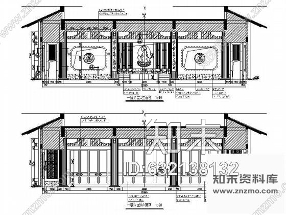 施工图浙江佛门胜地藏经楼室内装修图含效果cad施工图下载【ID:632138132】
