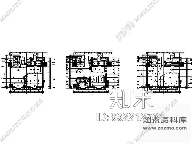 图块/节点五星酒店套房平面图Ⅳ施工图下载【ID:832212761】