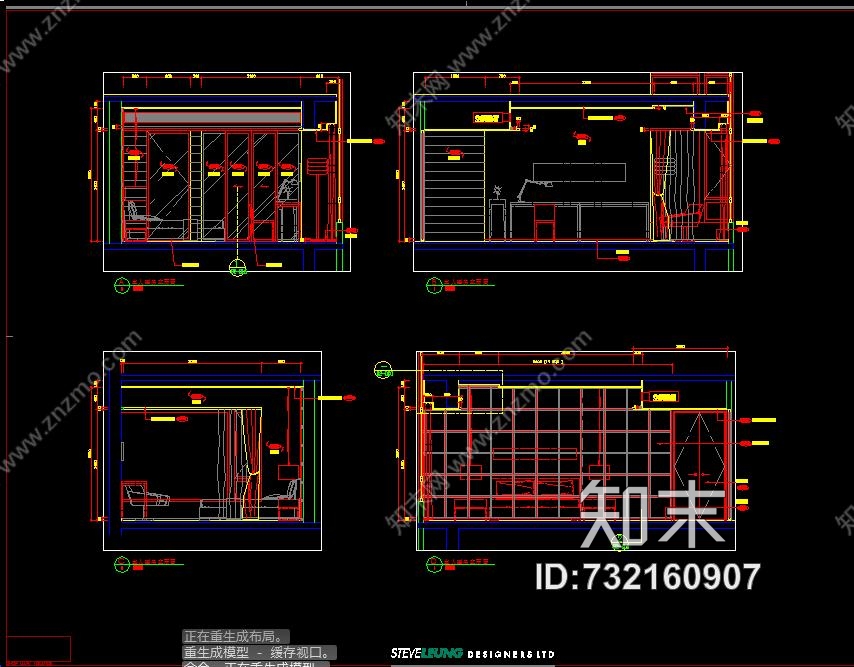 梁志天—深圳香蜜湖示範單位大户型B样板间cad施工图cad施工图下载【ID:732160907】