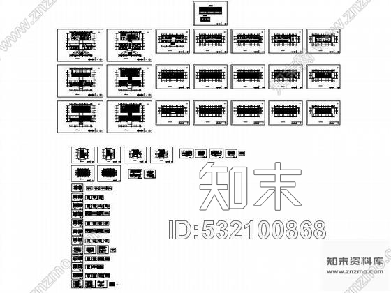 施工图七层机关办公楼装修图cad施工图下载【ID:532100868】