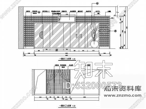 施工图特色古香中式茶楼室内装修设计施工图含实景图cad施工图下载【ID:532000573】