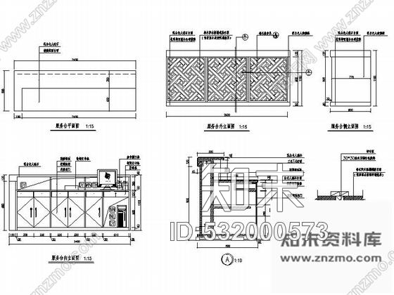 施工图特色古香中式茶楼室内装修设计施工图含实景图cad施工图下载【ID:532000573】