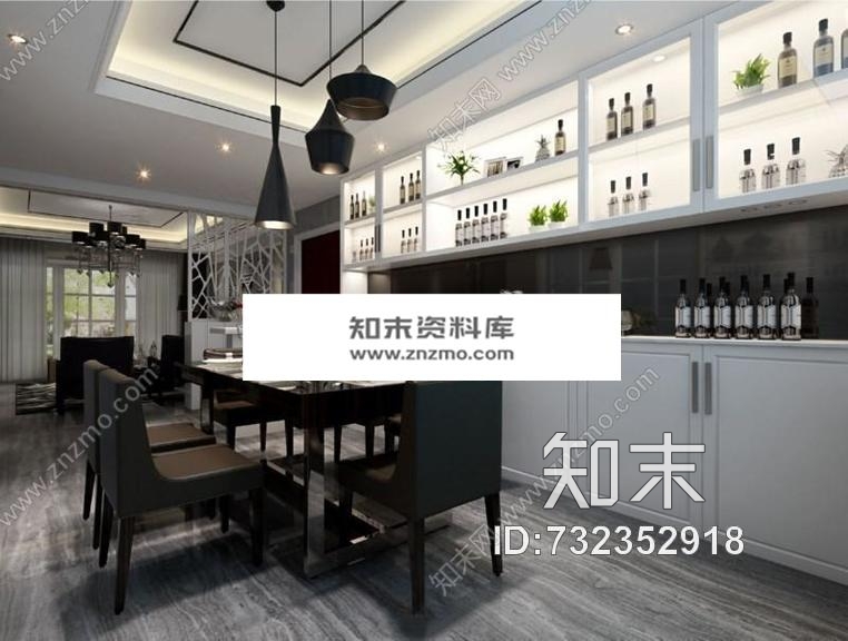 现代风格施工图+效果图cad施工图下载【ID:732352918】