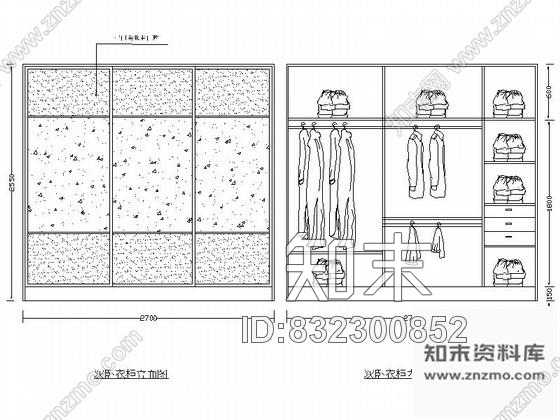 图块/节点各种不同房间衣柜平立面cad图块施工图下载【ID:832300852】