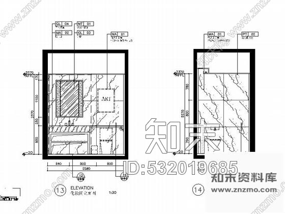 施工图绵阳5星温馨3居室客房室内设计CAD施工图(含效果图)施工图下载【ID:532019685】